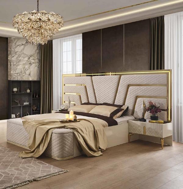 Beleuchtetes Bett Design Doppelbett Luxus Betten Polster Schlafzimmer