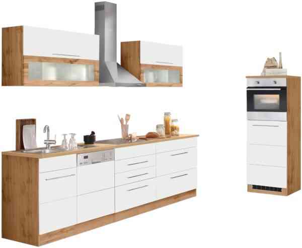 Kochstation Küchenzeile "KS-Wien", Breite 350 cm, wahlweise mit E-Geräten und Induktion