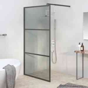 Maisonchic - Duschwand für Walk-In Dusche, Duschwand für Begehbare Dusche, Glastrennwand 100x195 cm Dunkel esg Glas Schwarz KLI46489