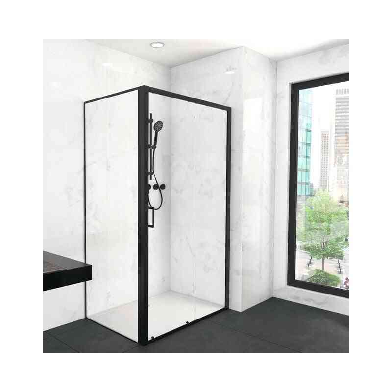 Marwell Glasdusche City 80 x 120 x 200 cm - schwarz - Eckdusche - Duschkabine - Dusche � Duschabtrennung - Duschwand � schwarze Dusche