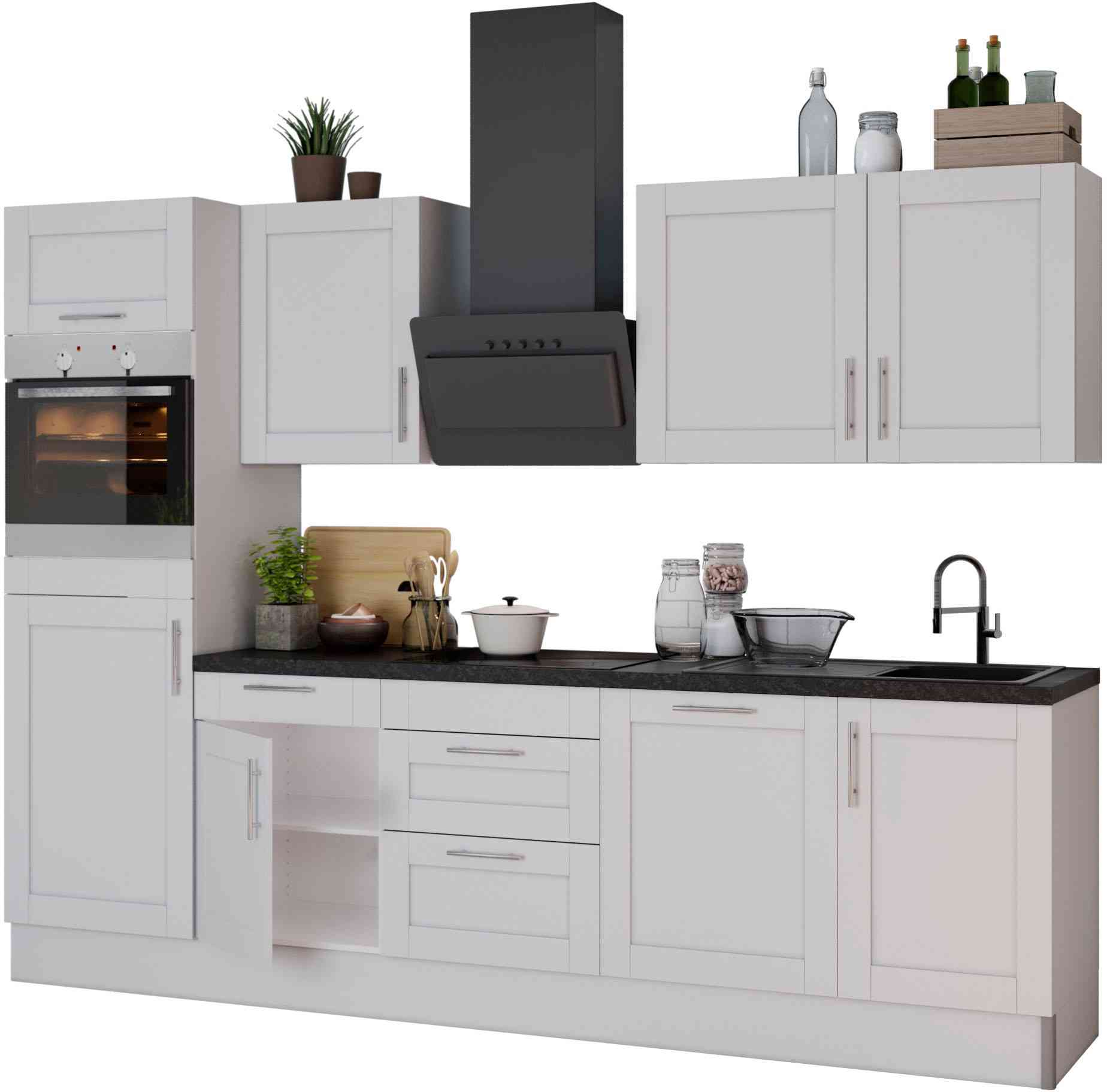OPTIFIT Küche “Ahus”, Breite 280 cm,wahlw. mit E-Geräten,Soft Close Funktion,MDF Fronten