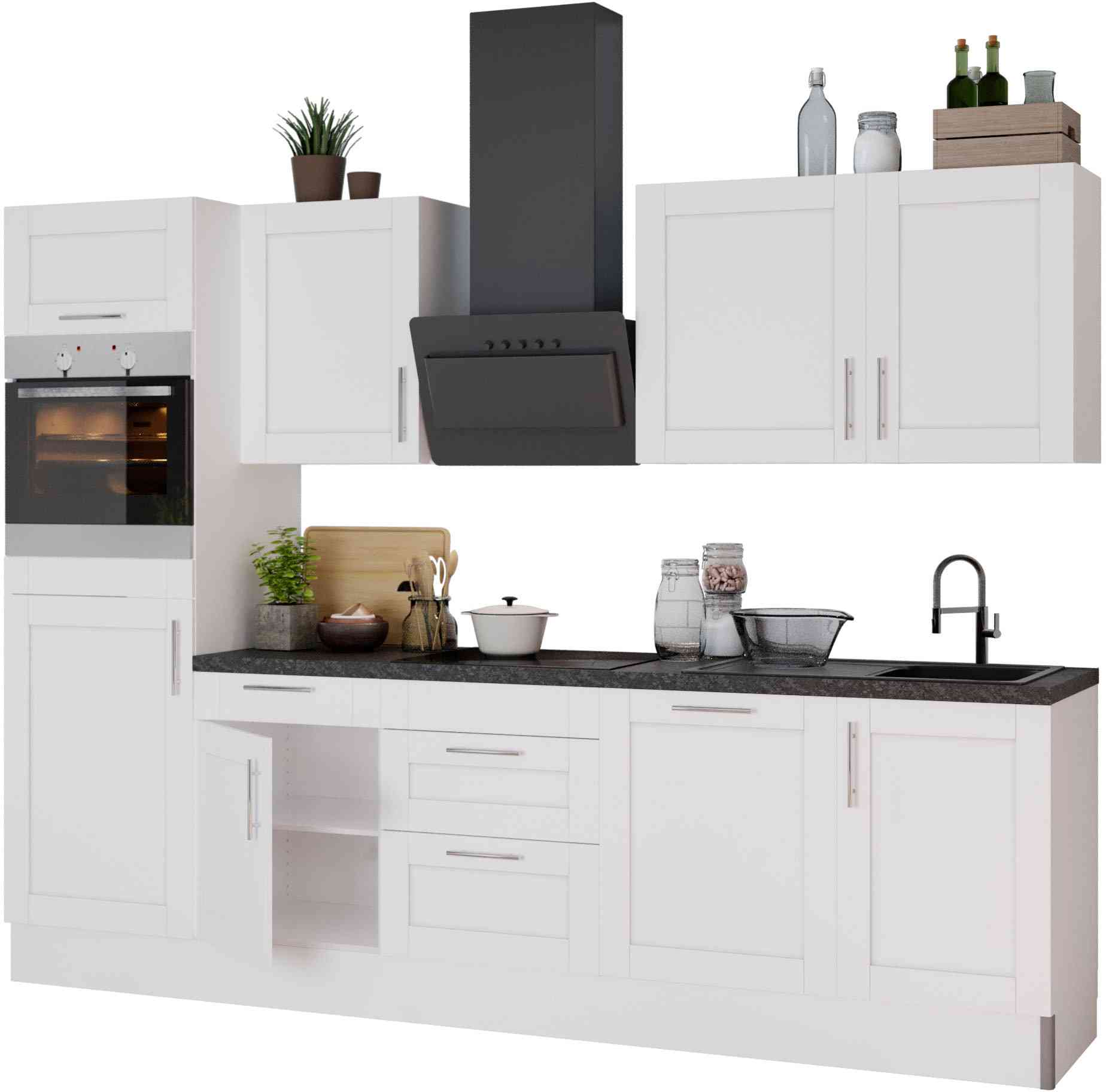 OPTIFIT Küche “Ahus”, Breite 280 cm,wahlw. mit E-Geräten,Soft Close Funktion,MDF Fronten
