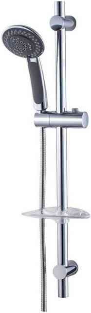 SENSEA Duschsystem Dusch-Set aus Chrom mit 5 Strahstärken DOCCE, Höhe 175 cm, 1 Strahlart(en), für Dusche und Bad – 1 Duschstange +1 Seifenhalter Schlauch Handbrause
