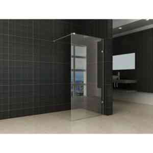 Saqu - Clear Duschwand ohne Profil 90x200 cm - Walk in Dusche mit Stabilisator - nano Glas Duschtrennwand Badewanne Duschwand Nanoglas/Aluminium