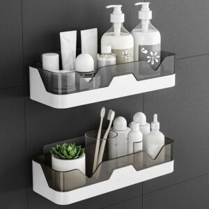 Set mit 2 Duschregalen, ohne Bohren, Duschablage, Wandmontage, Dusch-Organizer, Aufbewahrungskörbe für Badezimmer/Küche - Rhafayre