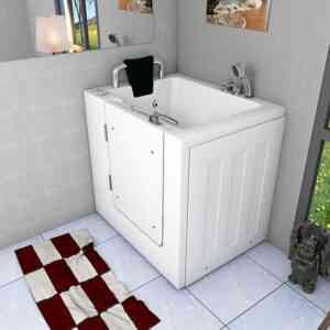 Sitzwanne Whirlpool Badewanne mit Tür S02WP-A 78x100cm - Weiß