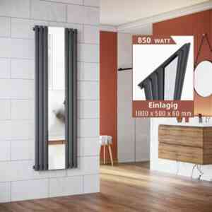 Sonni - Design Heizkorper 1800 x 500mm Badheizkörper Anthrazit Paneelheizkörper Mittelanschluss Einlagig Vertikal