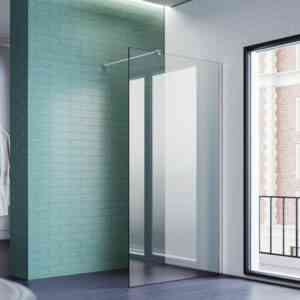 Sonni - Duschwände walk in glaswand für dusche,8 mm nano Beschichtung esg glas Duschabtrennung mit Duschwanne mit Stabilisator 100x200cm