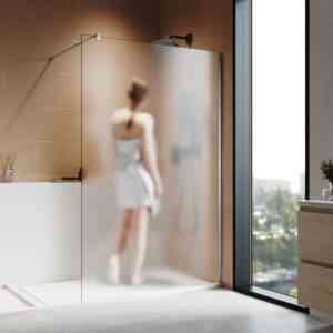 Sonni - Walk In Dusche Duschwand Duschabtrennung Duschkabine mit Stabilisator Nano esg Glas 8mm 100x200cm vollsatiniert