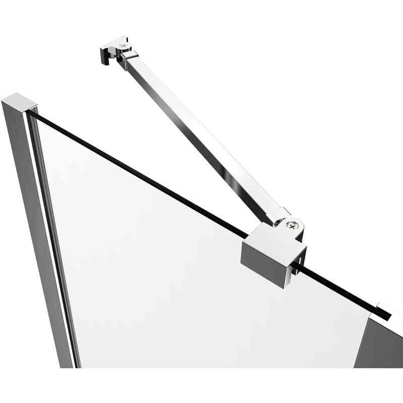 Stabilisatorstange Dusche Haltestange Duschwand Stabilisationsstange Halter Wandhalter 50cm Alu für 5-8mm Glas
