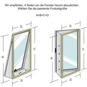 TPFLiving Fenster-Set Erweiterung Fensterkit / Fenster Abdichtung Klimagerät, Zubehör für Zubehör für Mobile Klimageräte und Trockner Hot Air Stop, verhindert das Eindringen von Außenhitze, 5 Meter