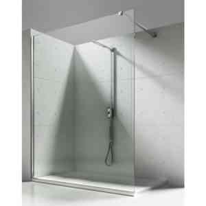 Walk In Dusche Begehbare Duschwand Glas Duschabtrennung Duschtrennwand Glastrennwand Glaswand mit NANO-Beschichtung (BxH) 1400 x 2000 mm - Klar