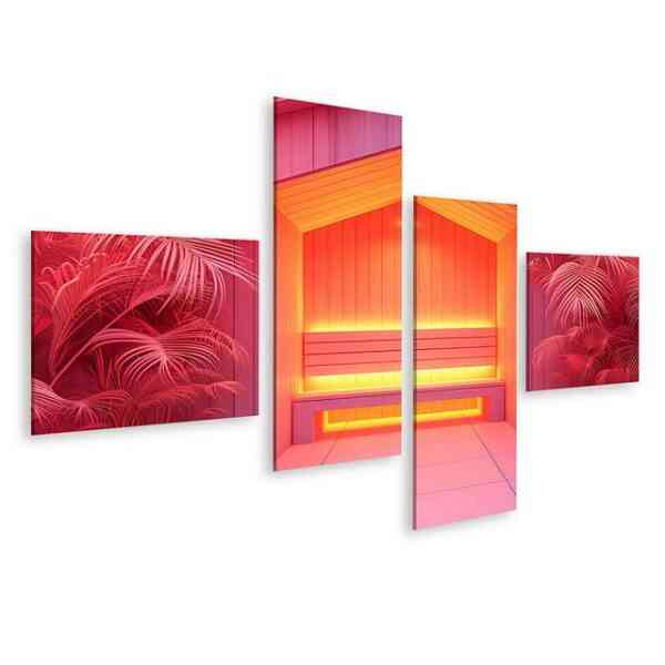 islandburner Leinwandbild Innenraumdesign: Technologisches Infrarot-Sauna-Spa-Konzept Wandbild W