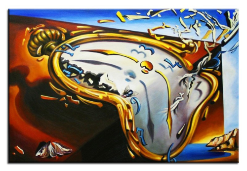 Salvador Dali“Weiche Uhr im Moment ihrer ersten Explosion“ Ölbild