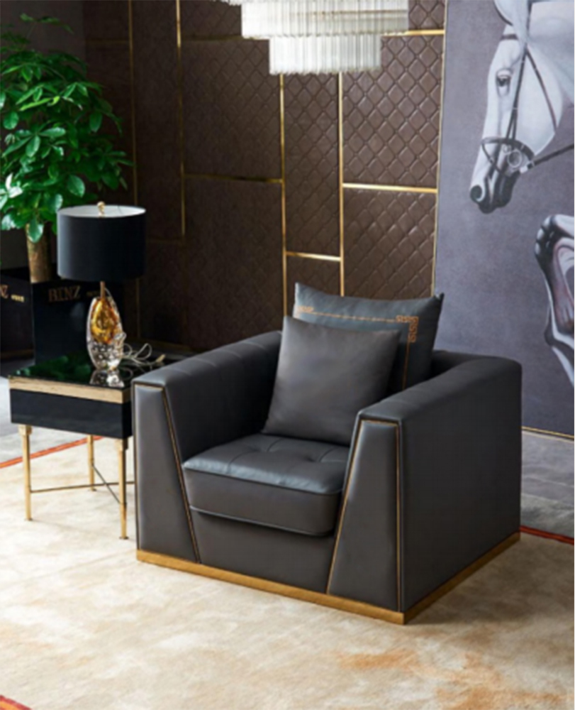 Designer Wohnzimmer Einrichtung Sessel Einsitzer Polster Sofa Couch Fernseh neu