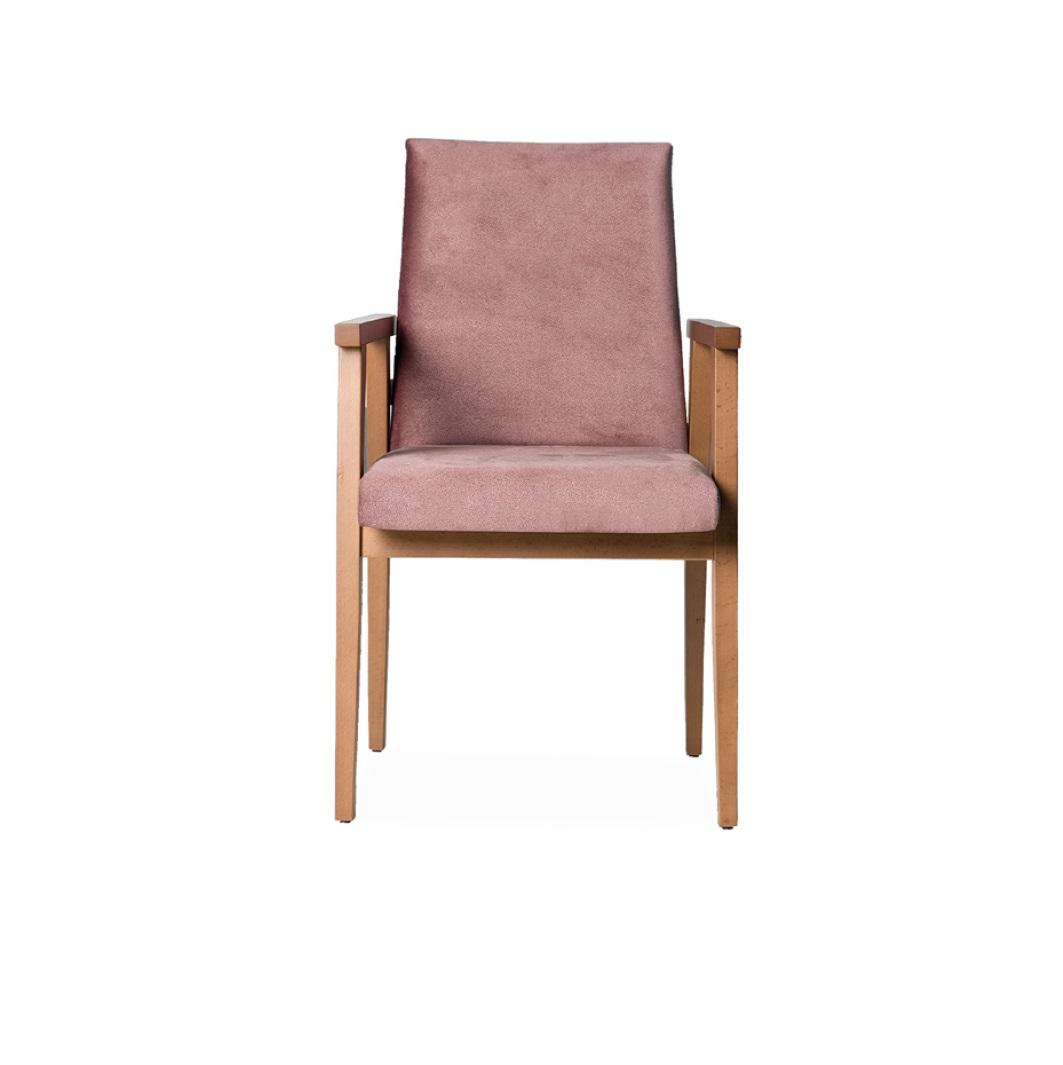 Design Stuhl Mit Armlehnen Polster Esszimmer Stühle Massiv Holz Textil Holz Neu