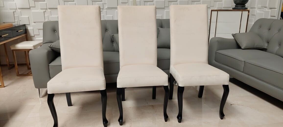 Designer 3x Stühle Esszimmer Stuhl Küchenstuhl luxus Stühle Holz Weiß Sofort