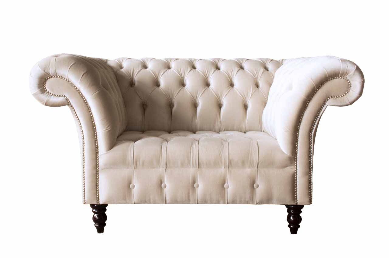 Couch Polster Sofa Textil Chesterfield Couchen 1,5 Sitzer Einsitzer Rosa