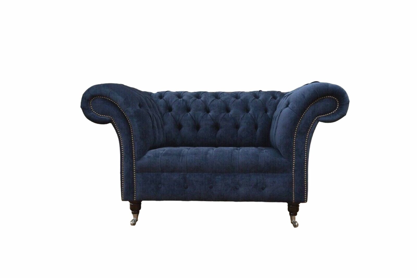 Chesterfield Sofa 1,5 Sitzer Designer Couchen Couch Stoff Polster Textil