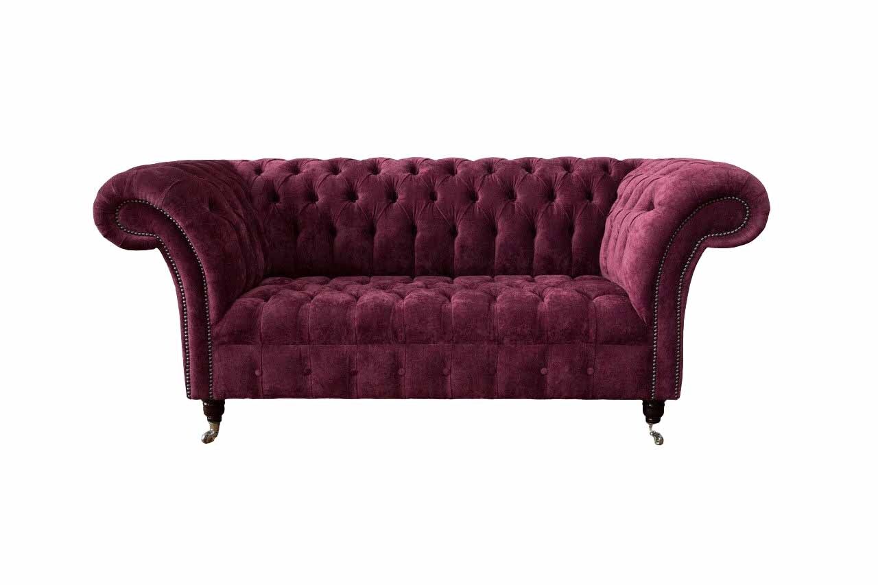 Sofa Luxus Textil Chesterfield Couch Sofas Polster 2 Sitzer Rosa Design