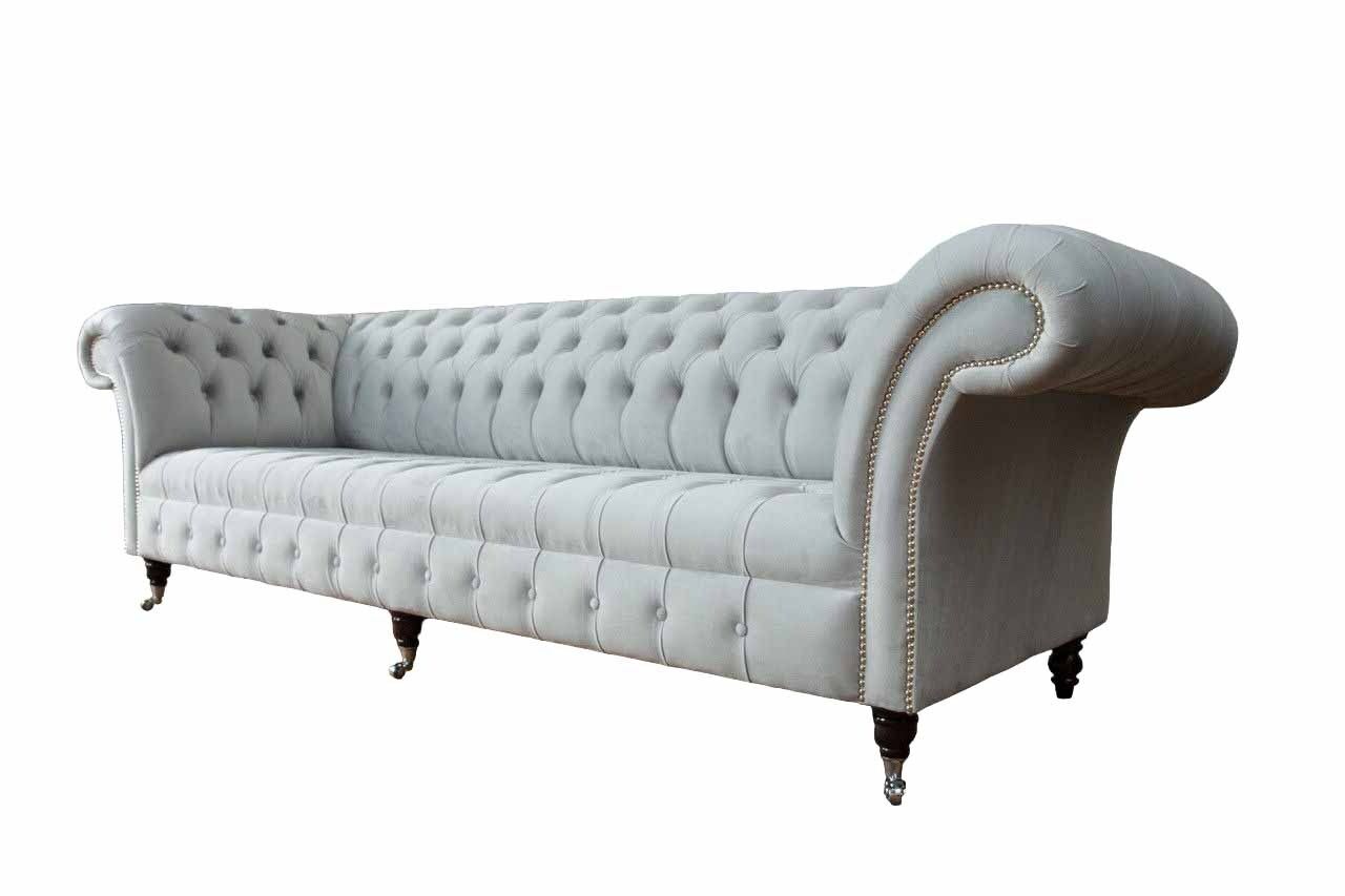 Chesterfield Sofa 4 Sitzer Designer Couchen Couch Stoff Polster Textil