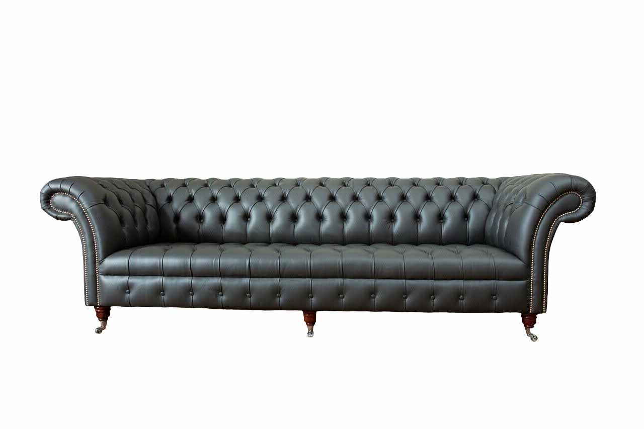 Luxus Viersitzer Sofa 4 Sitzer Wohnzimmer Chesterfield Englische Stoff Design