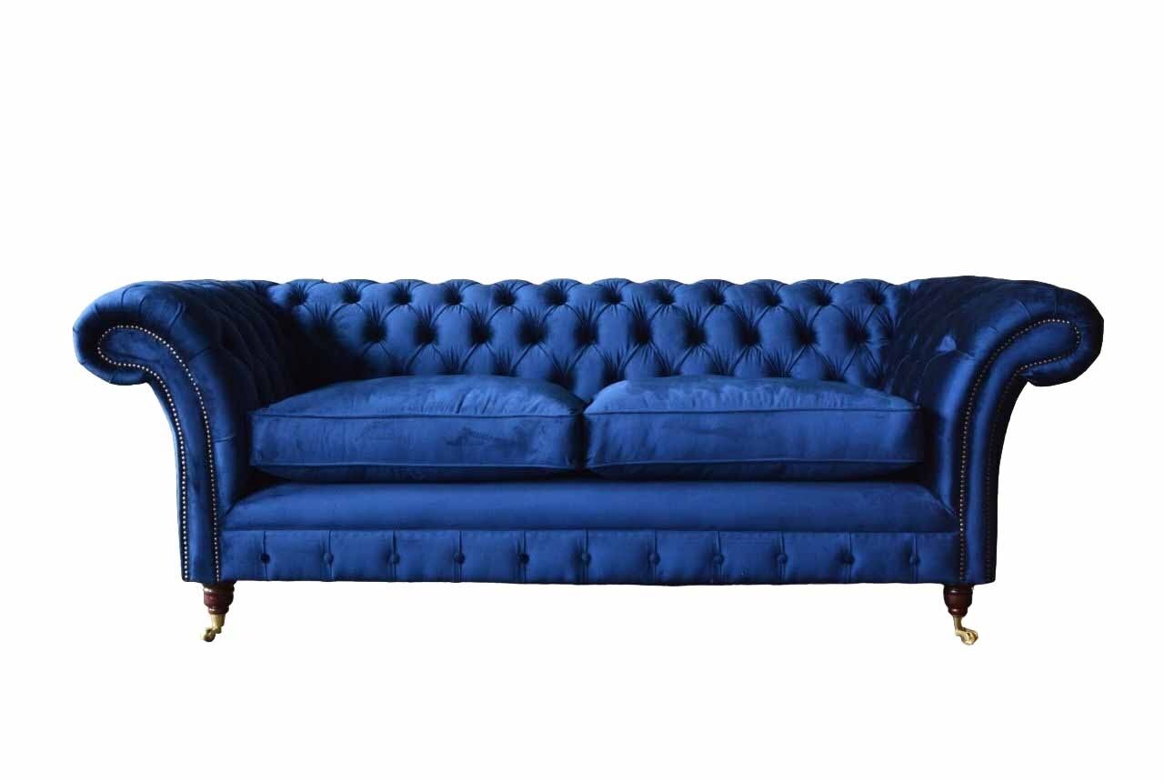 Chesterfield Polster Sofas Design Luxus Couch Sofa 3 Sitzer Textil Couche