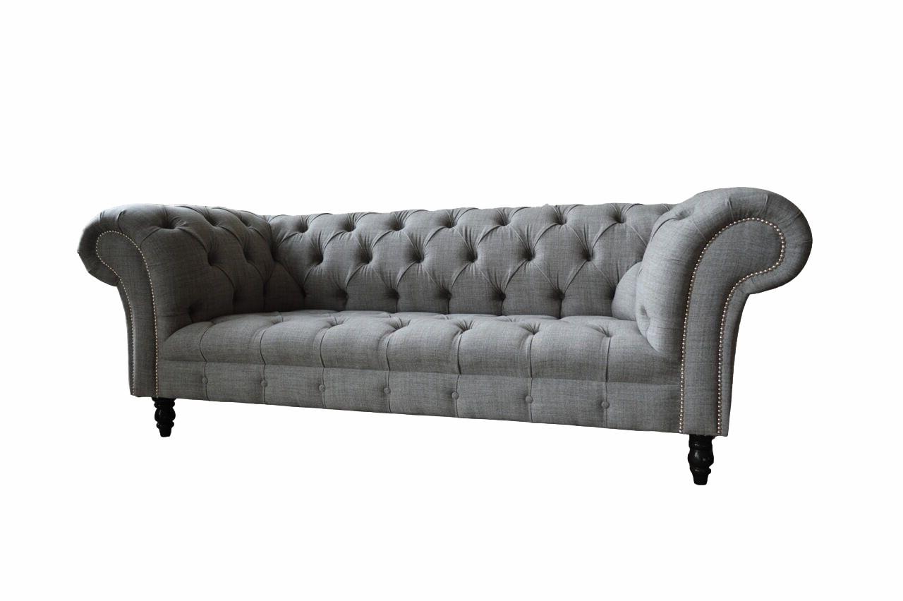 Chesterfield Couch 3 Sitzer Polster Sitz Textil Stoff Couchen Sofa Neu