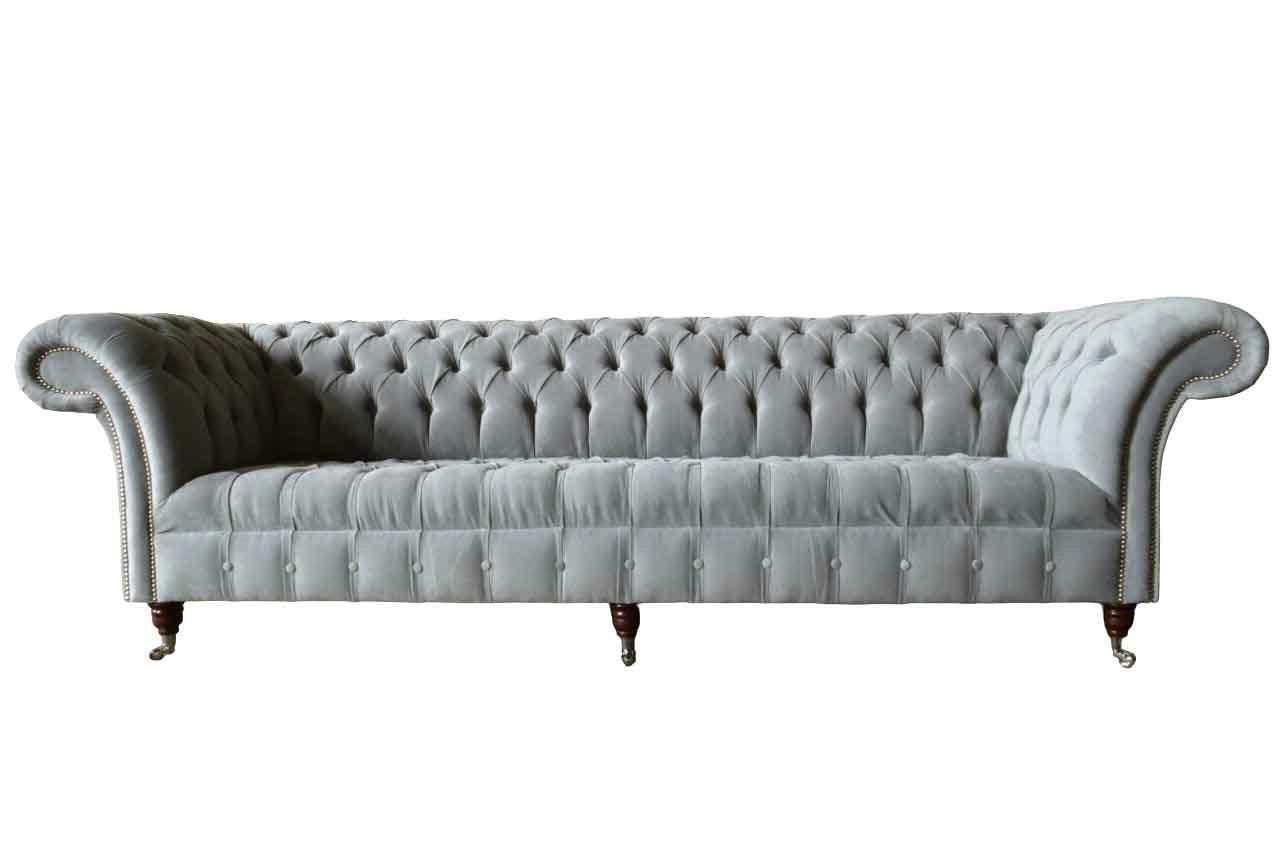 Chesterfield Design Sofa 4 Sitzer Couch Polster Luxus Textil Couchen