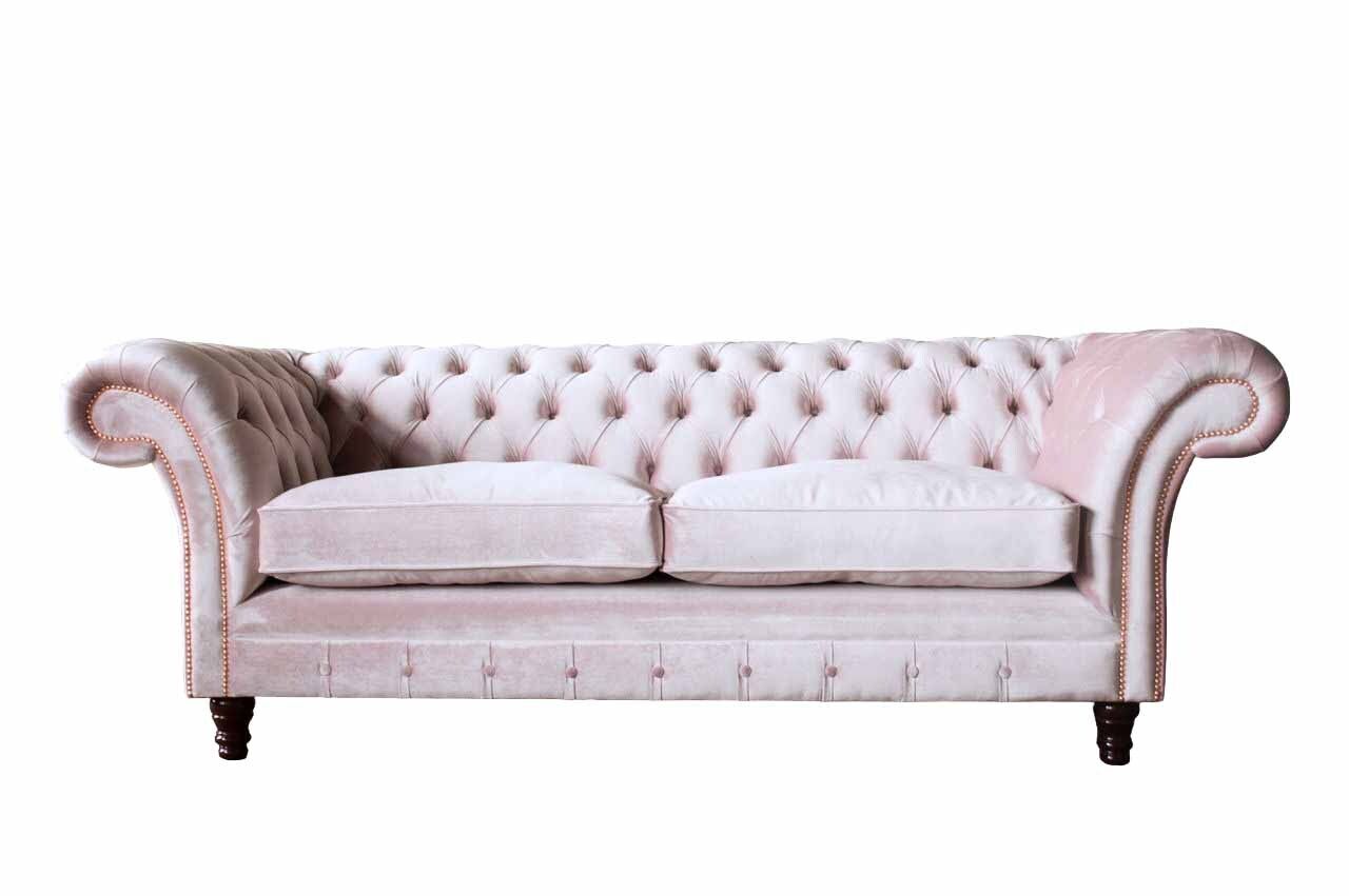 Sofa 3 Sitzer Couch Möbel Design Chesterfield Sitz Textil Polster Neu