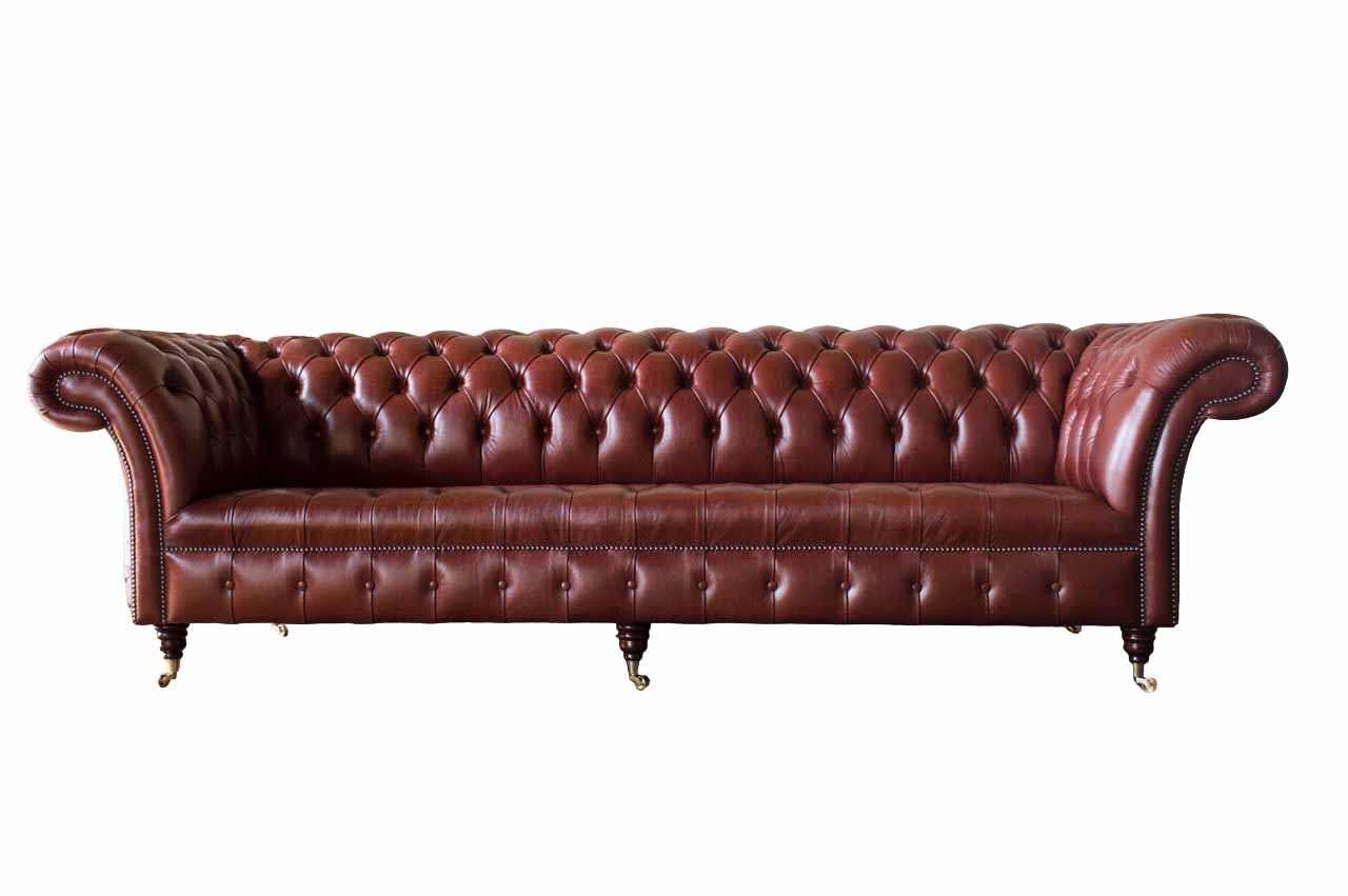 Ledersofa Sofa 4 Sitzer Sofas Design Chesterfield Leder Couch Möbel 245cm
