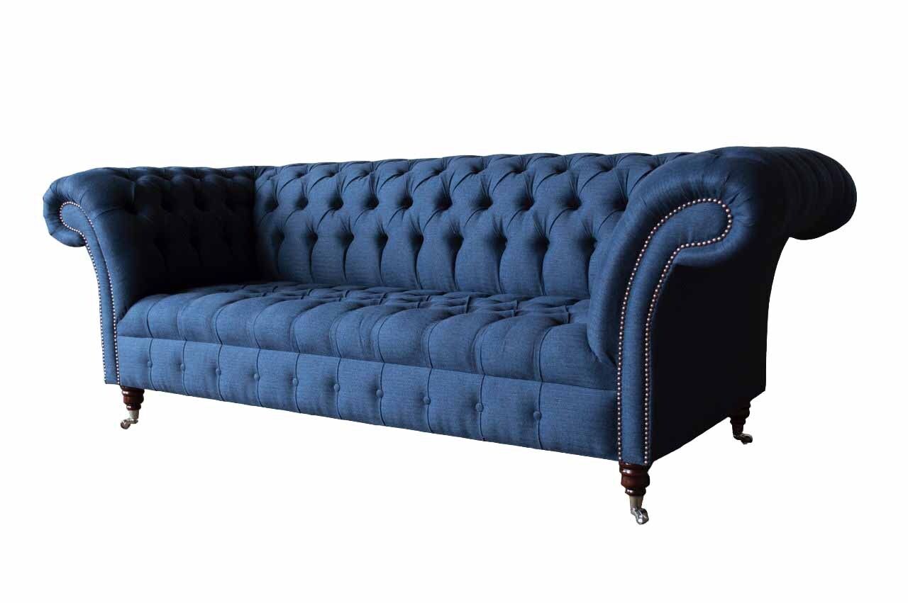 Dreisitzer Sofa Luxus Chesterfield 3 Sitzer Couches Blau Sofas Neu Couch