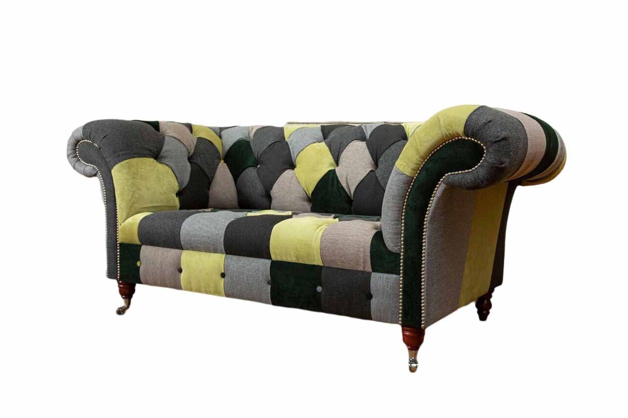 Chesterfield Couch Polster 2 Sitzer Design Textil Sofas Couchen Lounge
