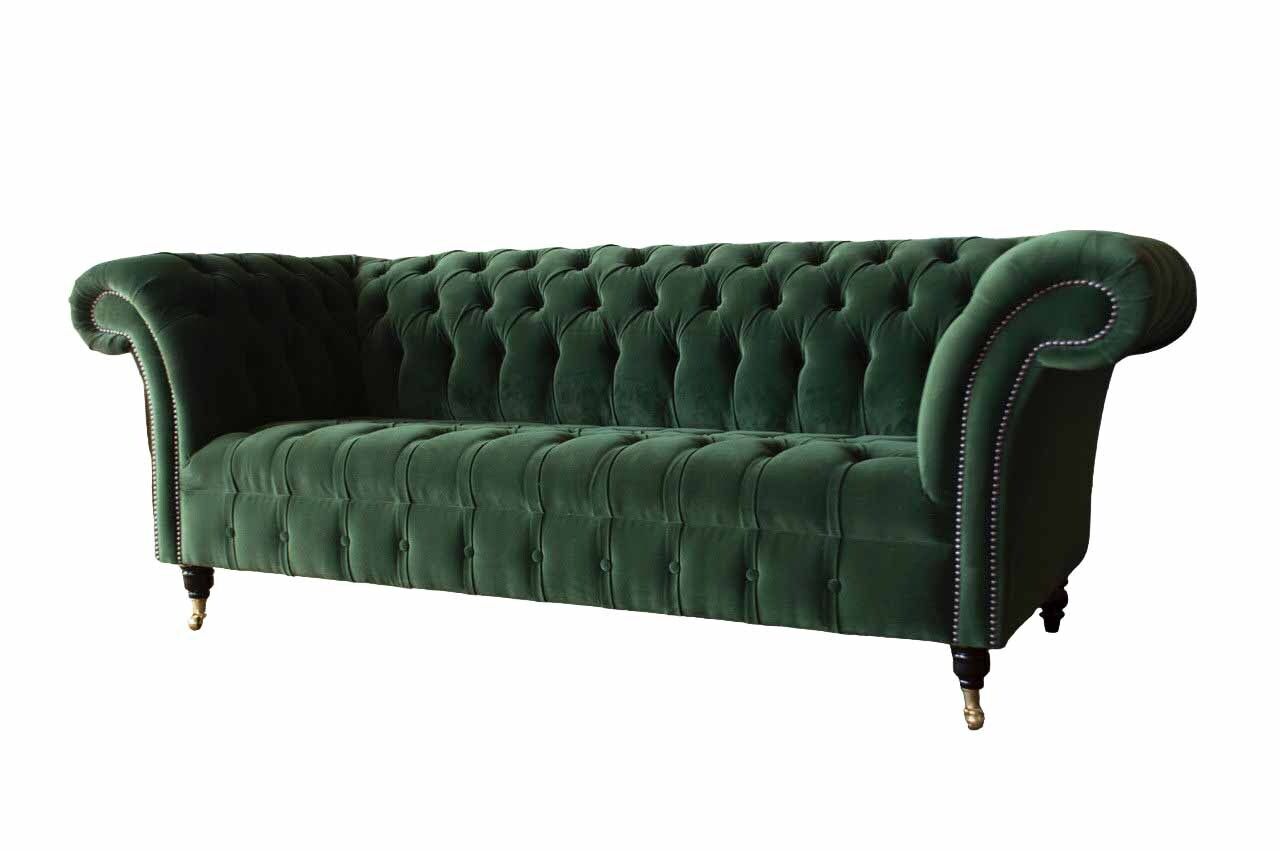 Design Sofa 3 Sitzer Couch Polster Chesterfield Wohnzimmer Textil Couchen