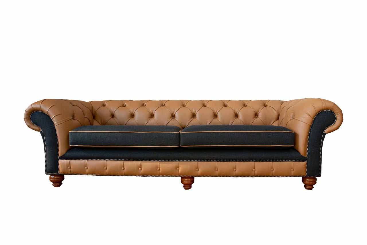 Sofa 4 Sitzer Polster Couch Big Couchen Chesterfield Leder Textil Neu