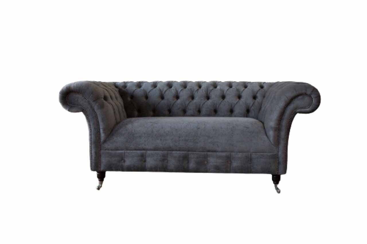 Chesterfield Couch Sofa 2 Sitzer Polster Stoff Design Luxus Sofas Textil