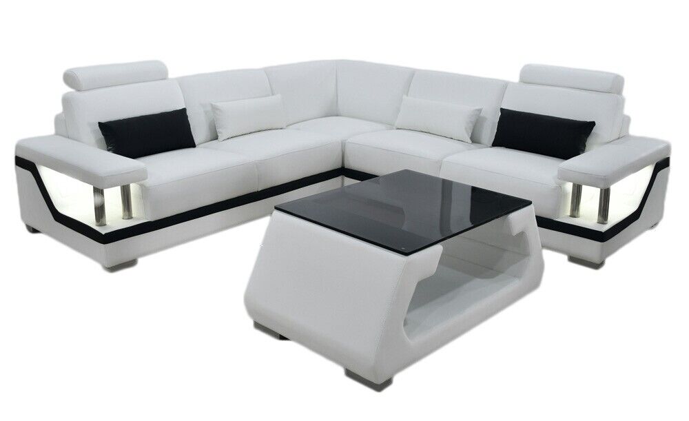 Design Ecksofa L-Form + Couchtisch Wohnzimmer Möbel Luxus Sofa L-Form Sofort