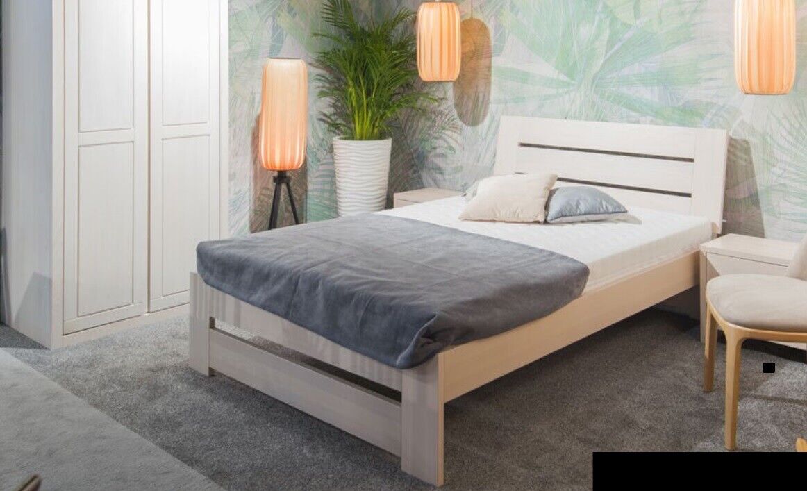 Schlafzimmer Set Bett 2x Nachttisch Kleiderschrank 4tlg. Holz Schrank Schränke