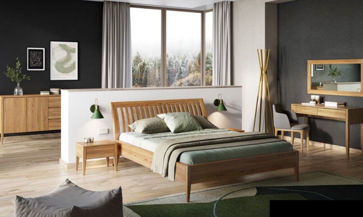 Klassisches Bett Barock Stil Doppel Holz Hotel Betten 180x200cm Neu Schlafzimmer
