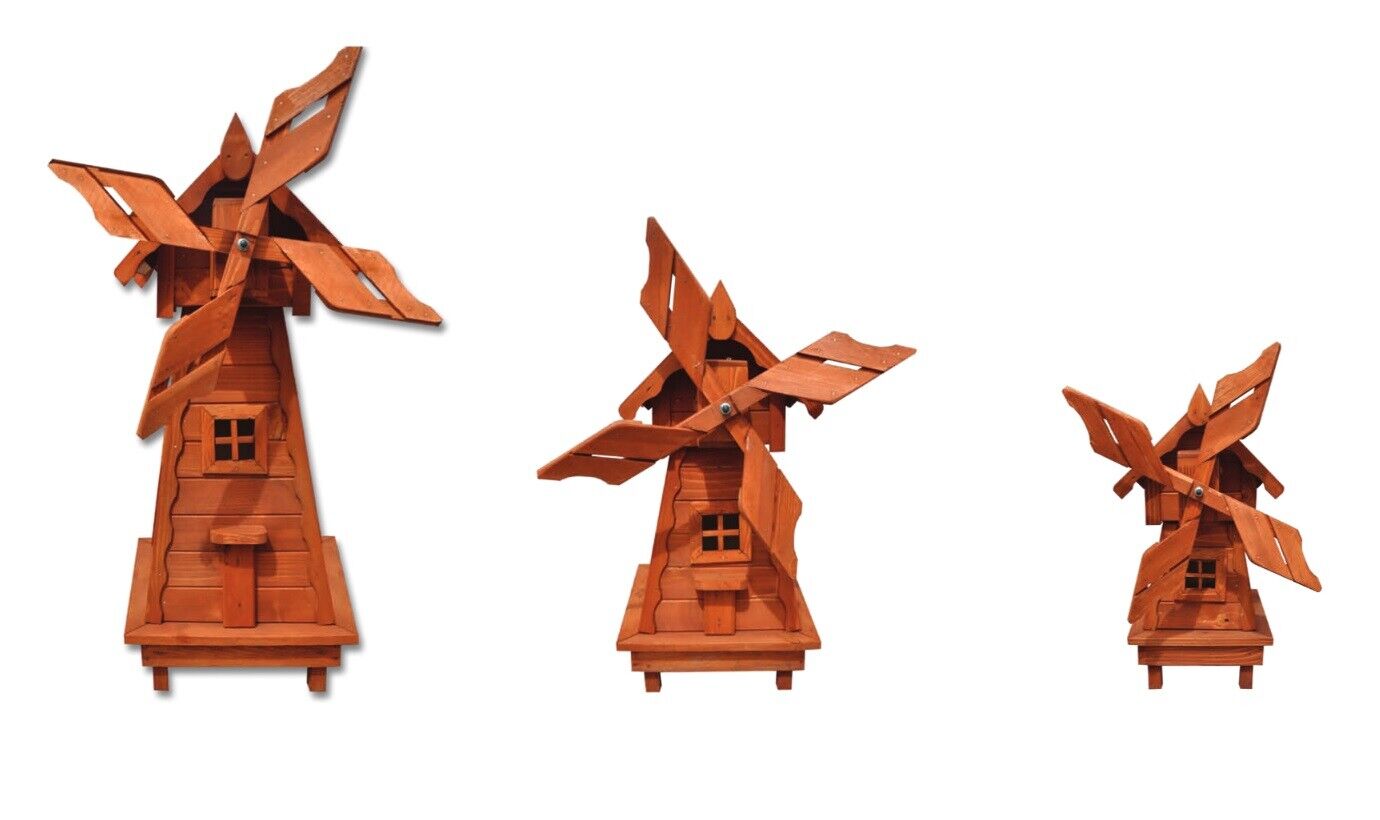 Dekoration Windmühle 105cm Mühle Windmühlenfiguren Deko Garten echtes Holz Neu