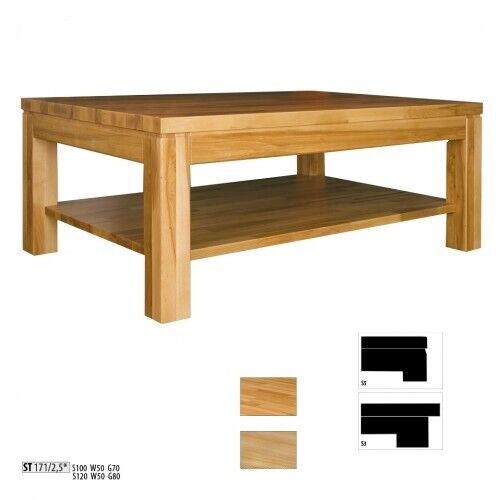 Couchtisch Holztisch Echtholz Massiv Holz Beistelltisch Tisch 120×80 Couchtische