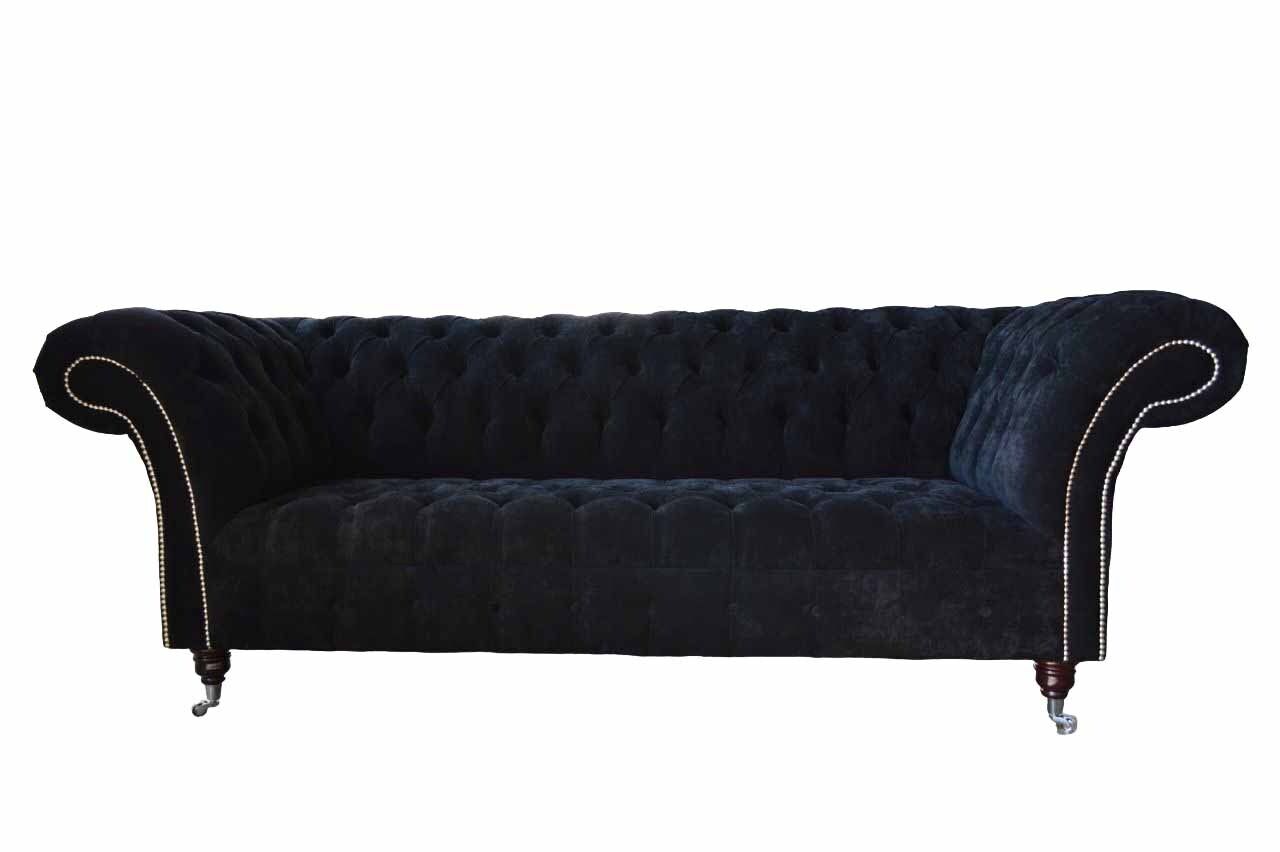 Design Sofa Couch Polster 3 Sitzer Sofas Blau Couchen Sitz Stoff Neu