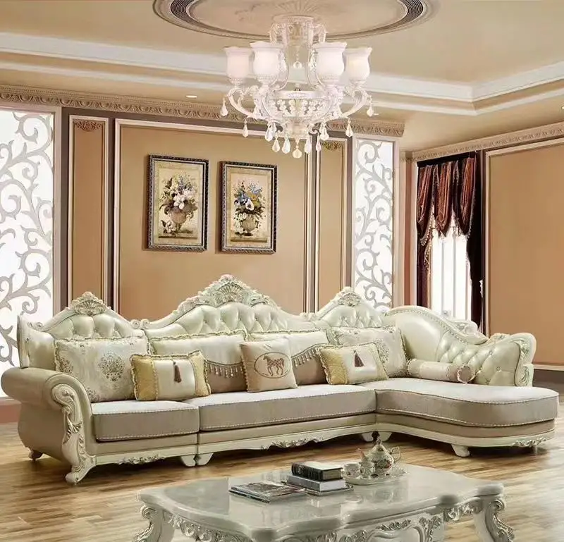 Couchgarnitur Wohnzimmer Ecksofa L-Form Couch Sofa Beige Möbel Textil