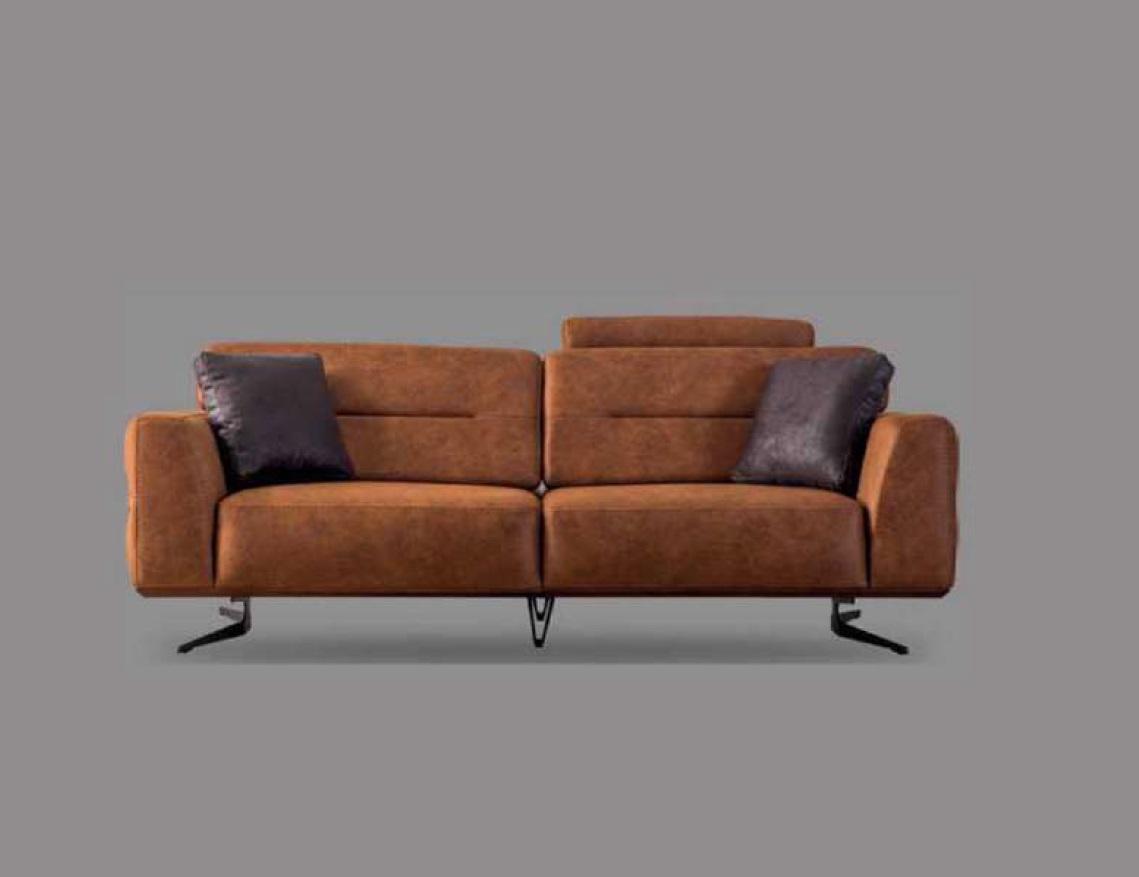 Zweisitzer Sofa 3 Sitzer Sofas Braun Kunstleder Wohnzimmer Luxus