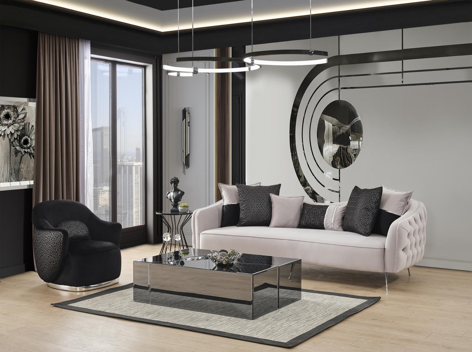 Sofagarnitur 41 Sitzer Couchtisch Komplett Set Designer 3tlg Wohnzimmer