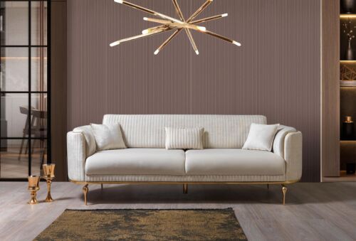 Modernes Wohnzimmer Sofa Luxus weiß Sofas Gepolstert Sitz 3 Sitzer