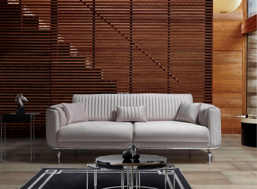 Sofa 3 Sitzer Wohnzimmer Möbel Textil Sofas Couch Modern Dreisitzer