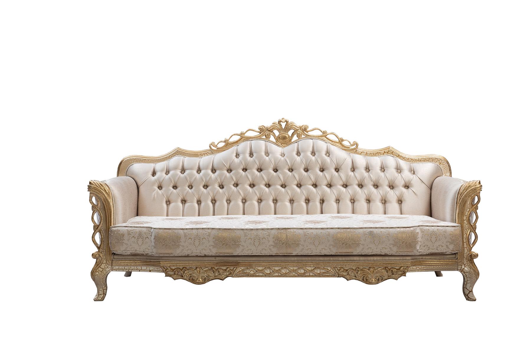 Sofa 3 Sitzer Wohnzimmer Couch Klassisches Design Luxus