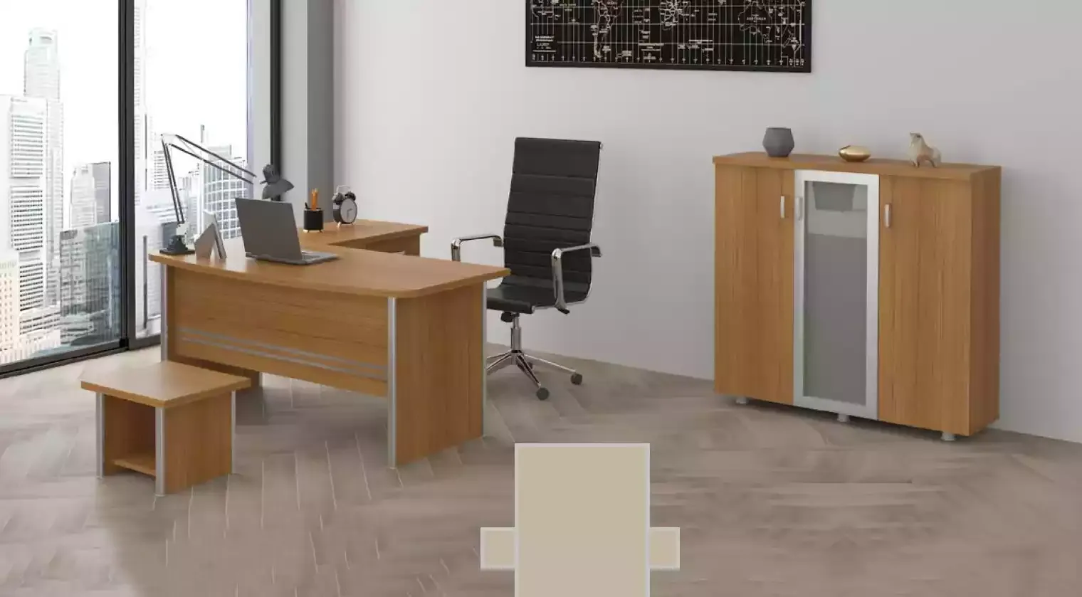 Komplettes Büromöbel Set Aktenschränke Eckschreibetisch Möbel 3tlg
