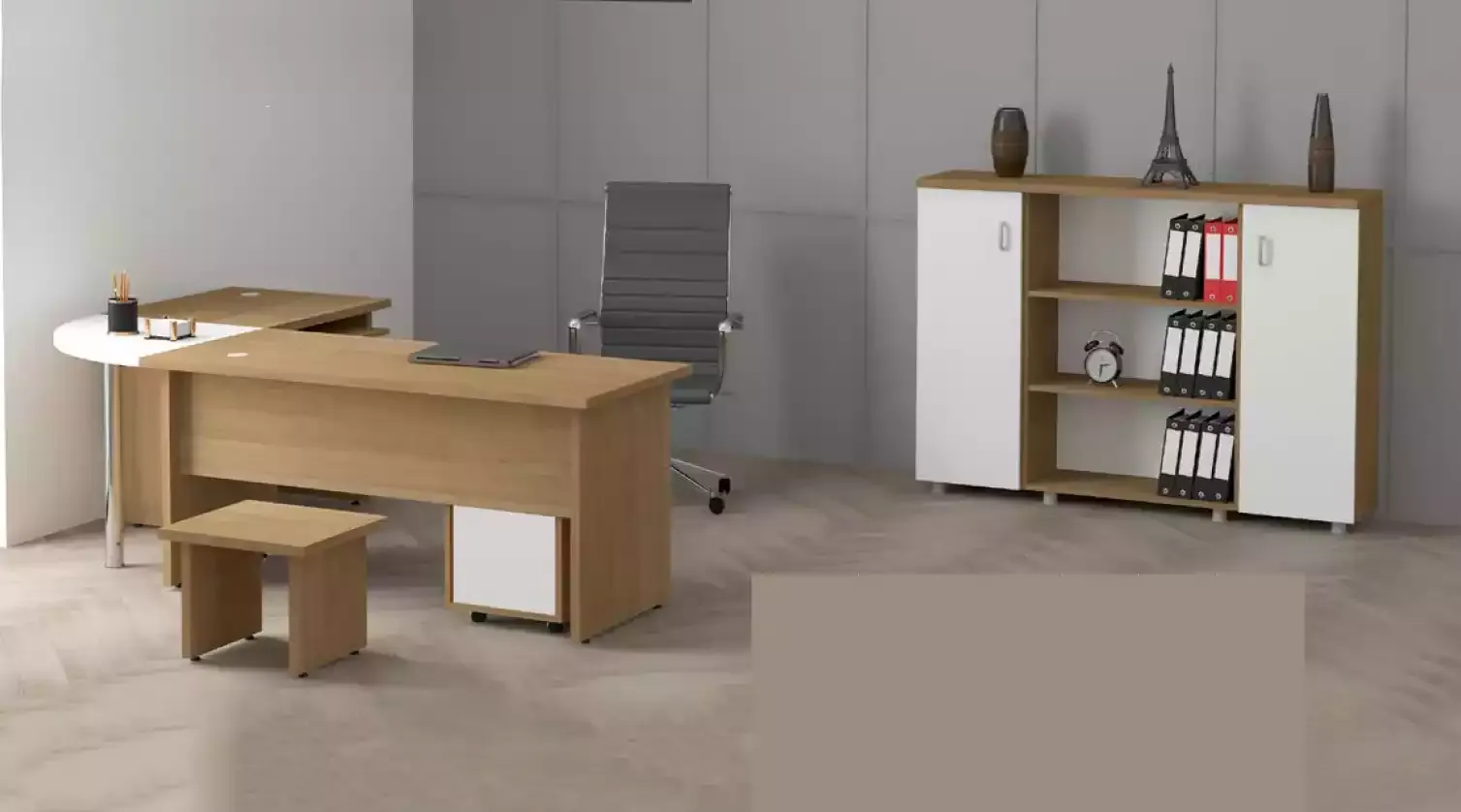 Heller Büromöbel Set Arbeitszimmer Schreibtisch Aktenschrank Tisch